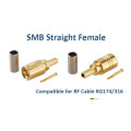 PTFE Aislador SMB Conector RF Hembra